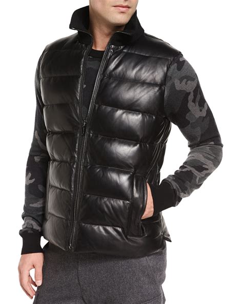 michael kors black leather vest|Michael Kors suit vest.